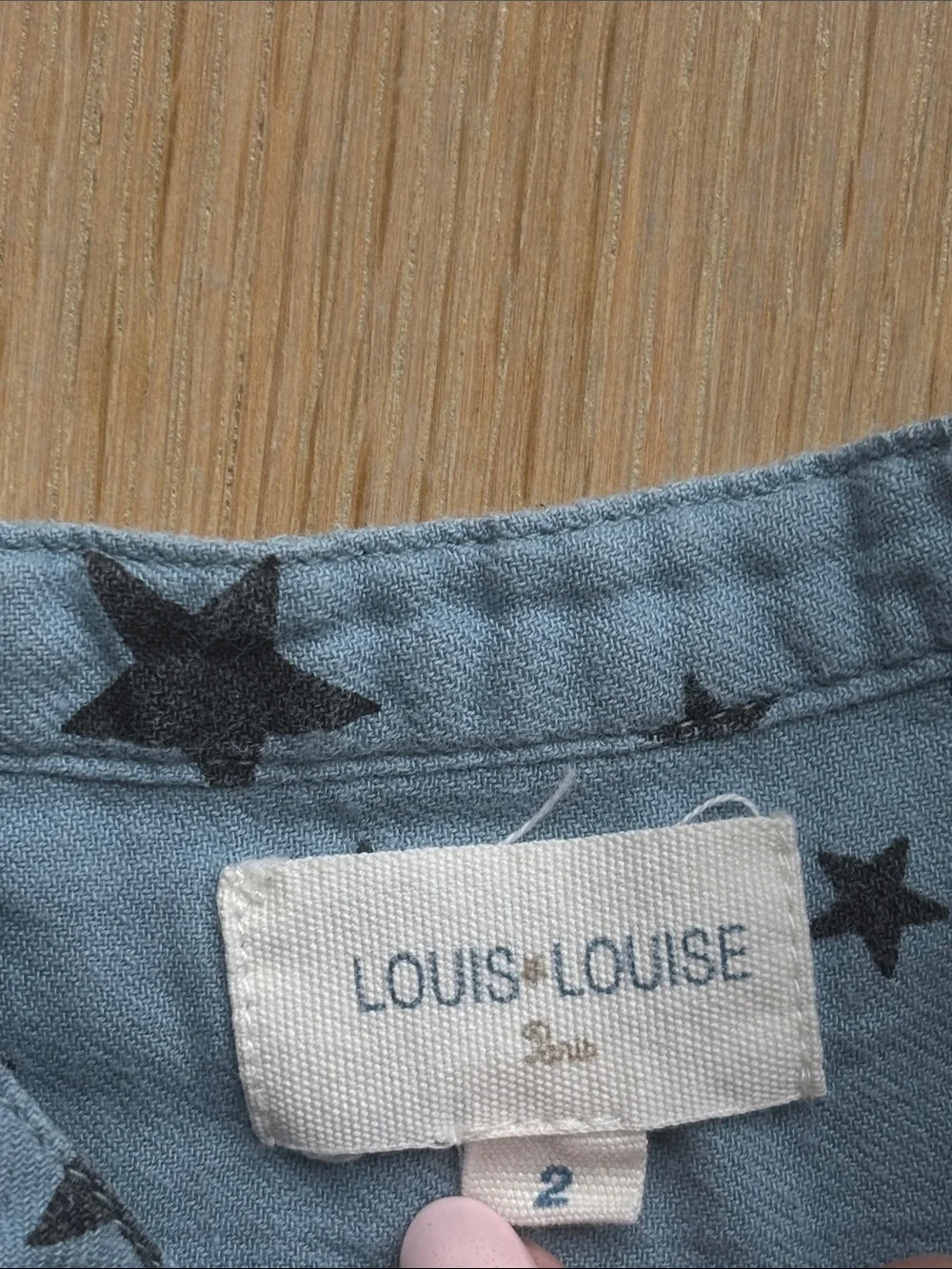 Louise Louise Blue Star Henley Long-Sleeve Tee for Kids